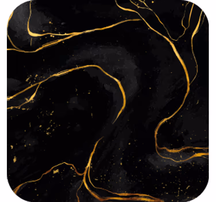 Black and gold swirl coasters - TenStickers