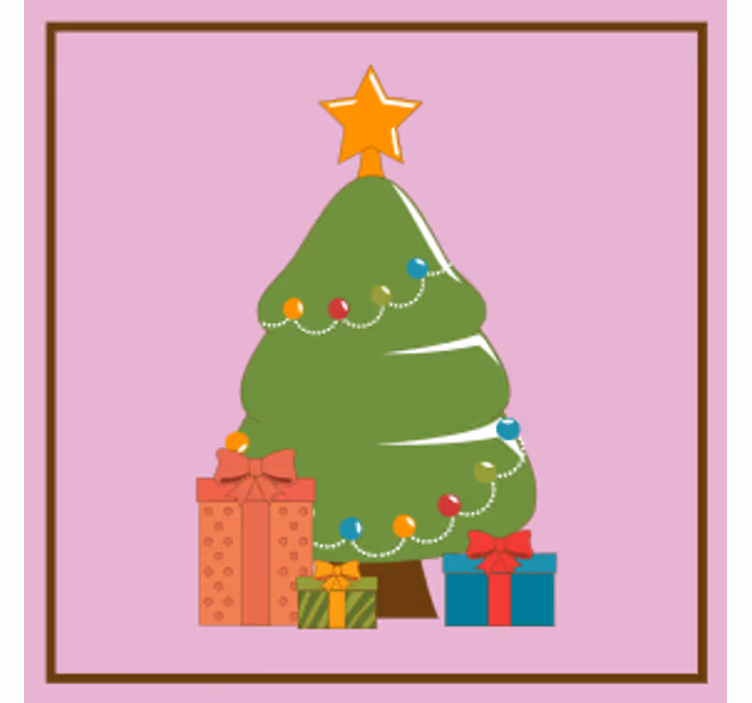 Christmas coasters decorative christmas tree gifts - TenStickers
