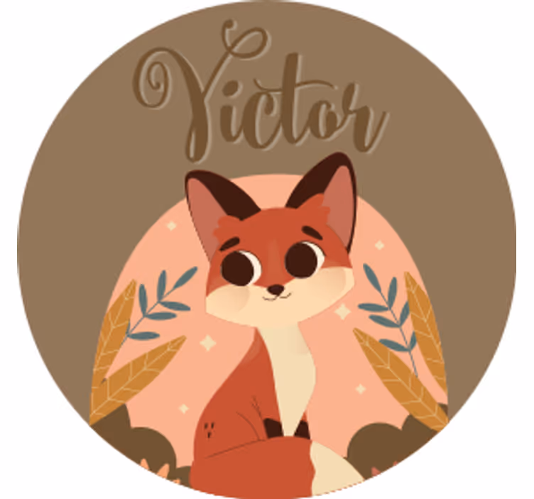Personalisable coasters cute fox design - TenStickers