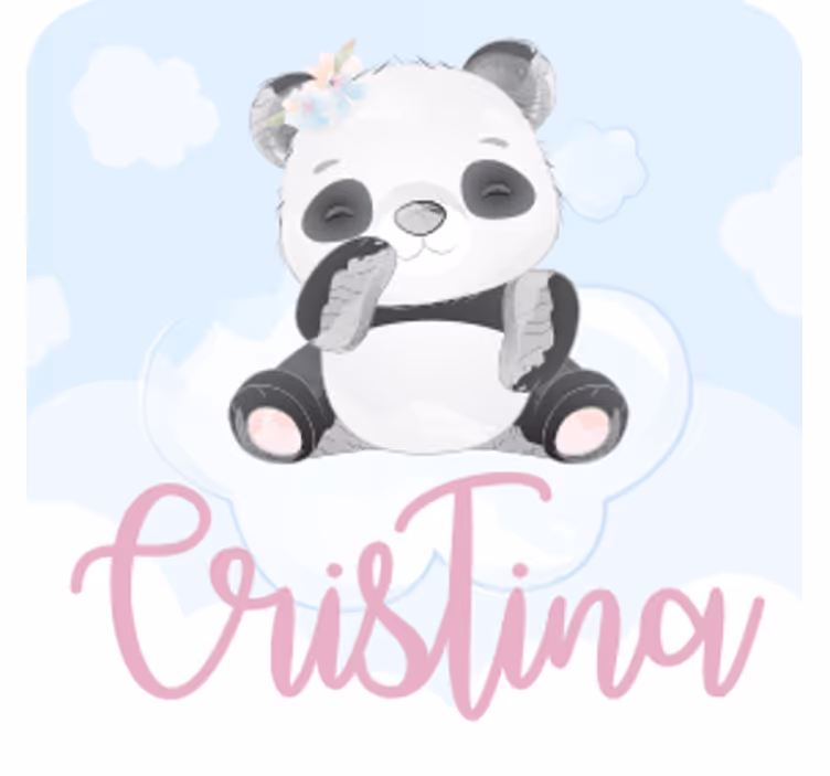 Personalisable coasters with whimsical panda design - TenStickers
