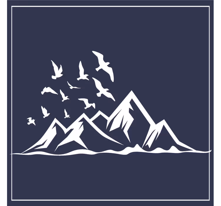 Coasters mountain landscape silhouette - TenStickers
