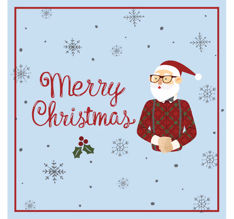 Christmas coasters featuring santa with snowflakes - TenStickers