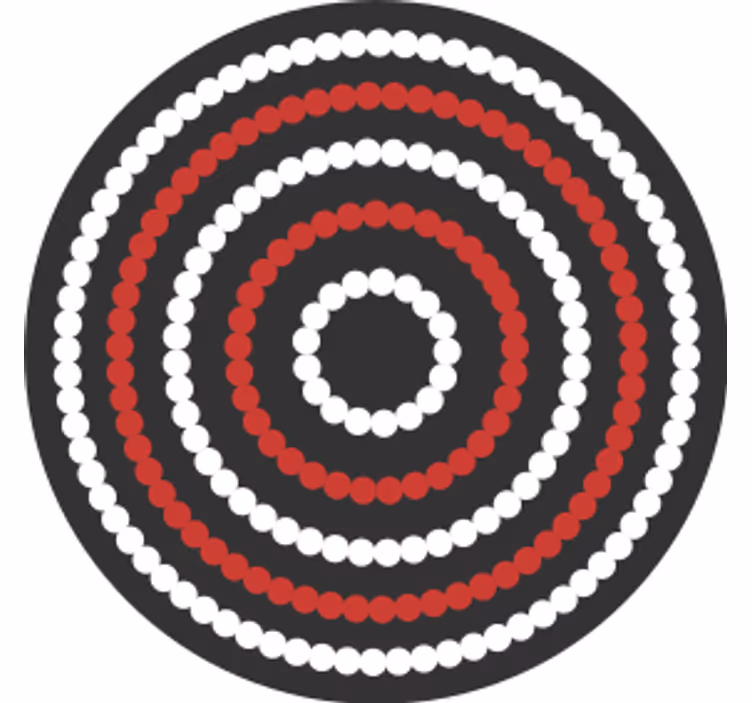 Two-color circles pattern modern coaster - TenStickers