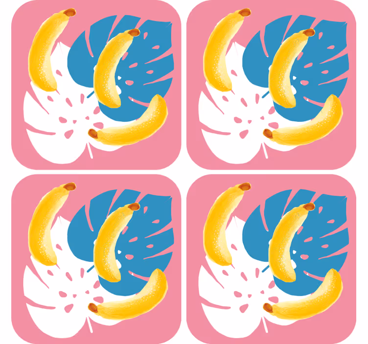 Vibrant banana arrangement geek coasters - TenStickers