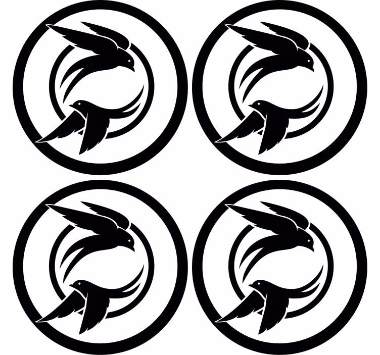 Geek coasters stylized birds emblem coasters - TenStickers