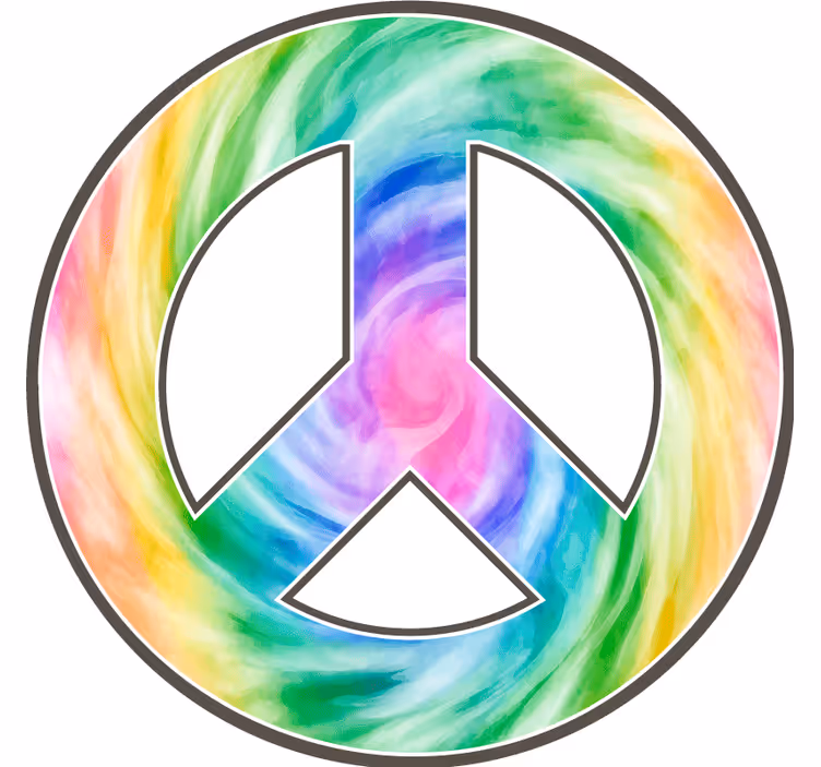 Geek coasters colorful peace symbol - TenStickers