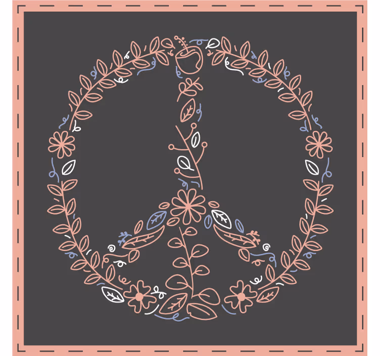 Geek coasters floral peace emblem coasters - TenStickers