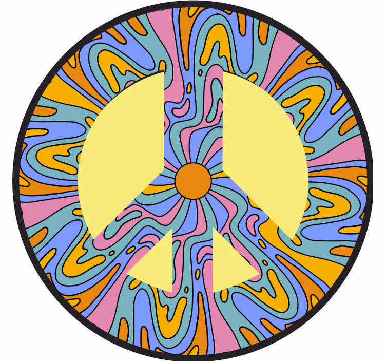 Geek coasters vibrant peace sign - TenStickers