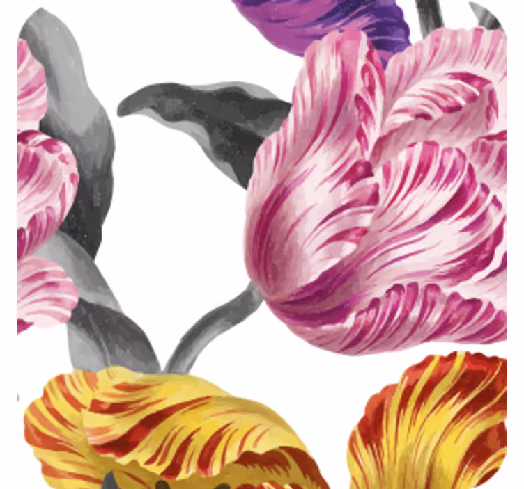 Modern coasters with vibrant floral designs - TenStickers