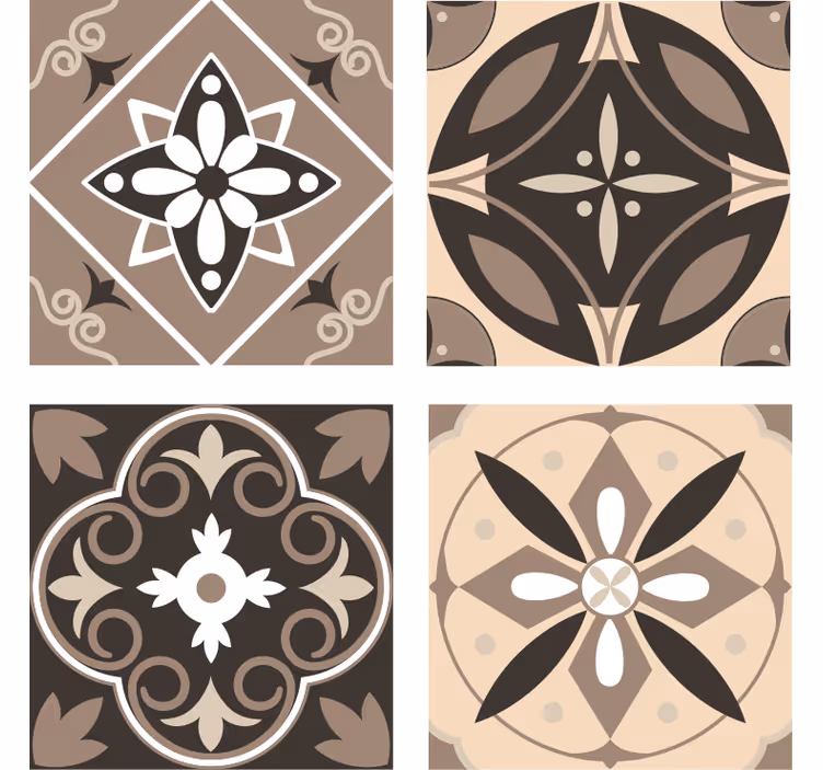 Coasters geometric floral pattern set - TenStickers