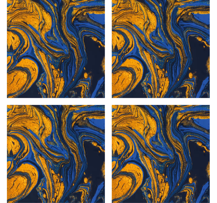 Swirling blue and gold coasters - TenStickers