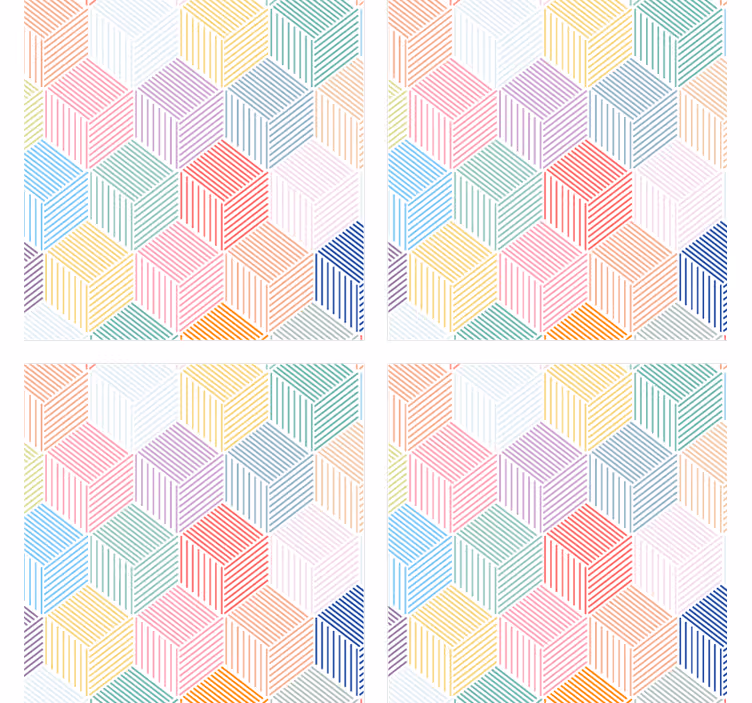 Geometric hexagonal pattern coasters - TenStickers