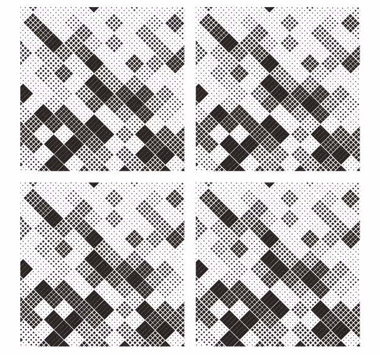 Black and white geometric texture coaster - TenStickers