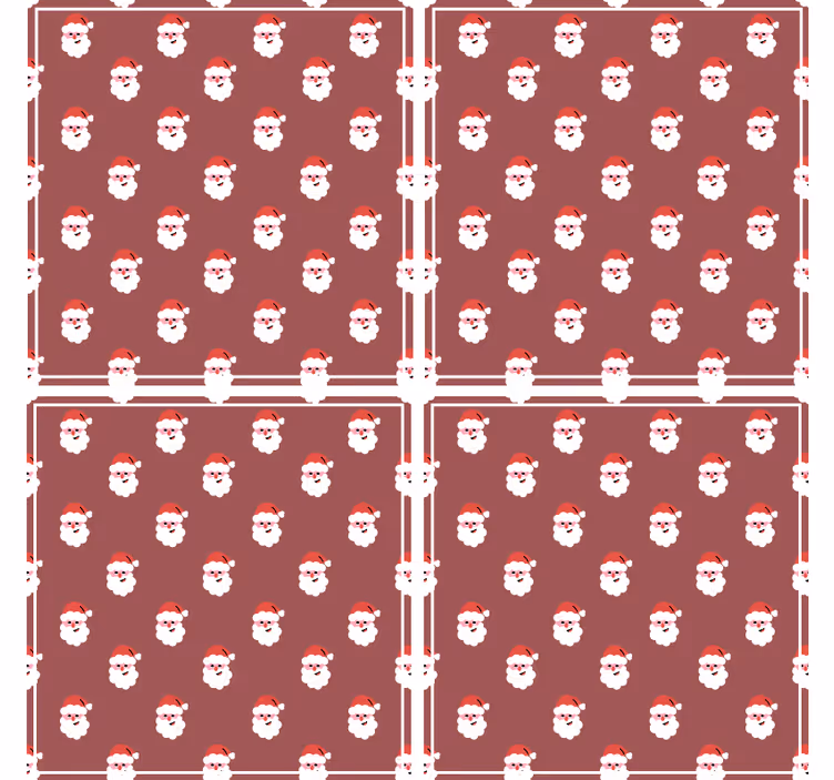 Christmas coasters santa faces design - TenStickers