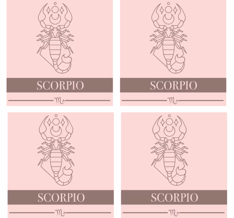 Personalisable coasters with scorpio symbol design - TenStickers