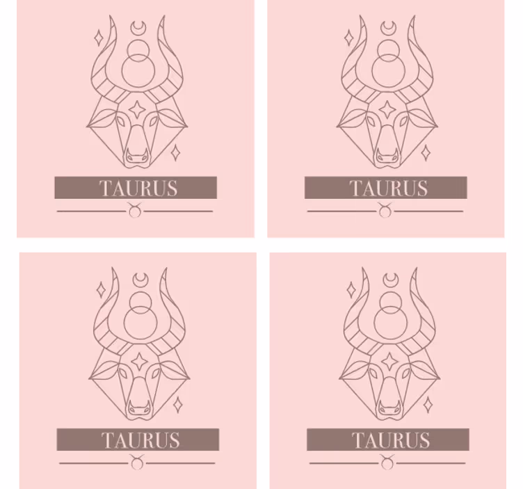 Personaliseable coasters taurus zodiac minimalist - TenStickers