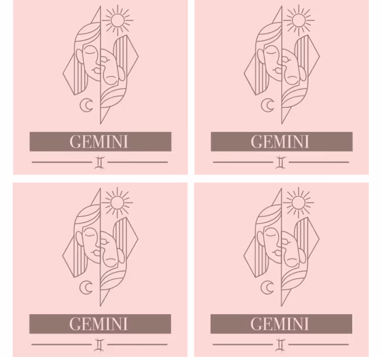 Text coasters dual faces zodiac - TenStickers