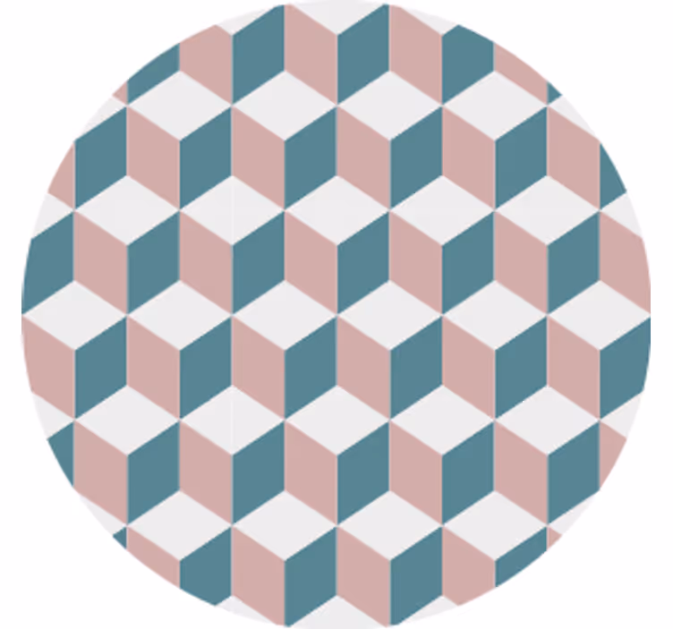 Coasters with geometric cube design - TenStickers