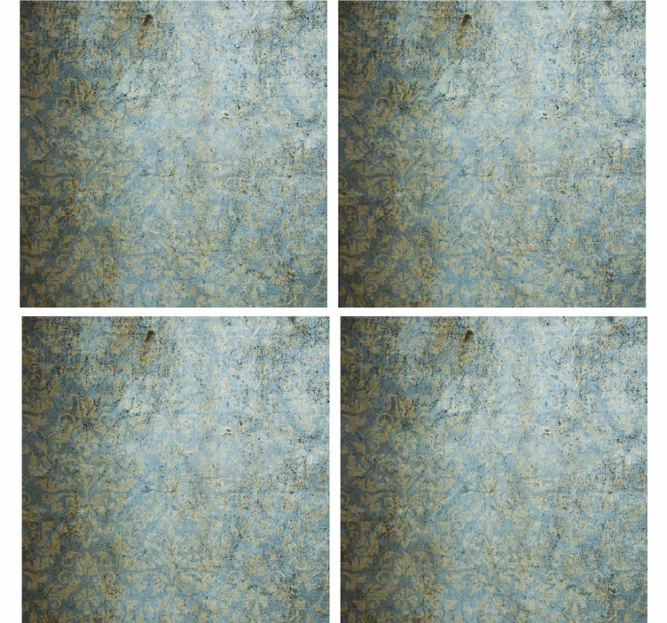 Aged blue pattern coasters - TenStickers