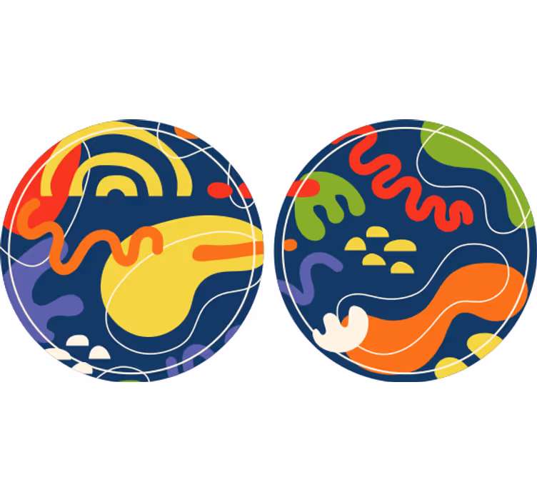 Vibrant geometric forms beer mats - TenStickers
