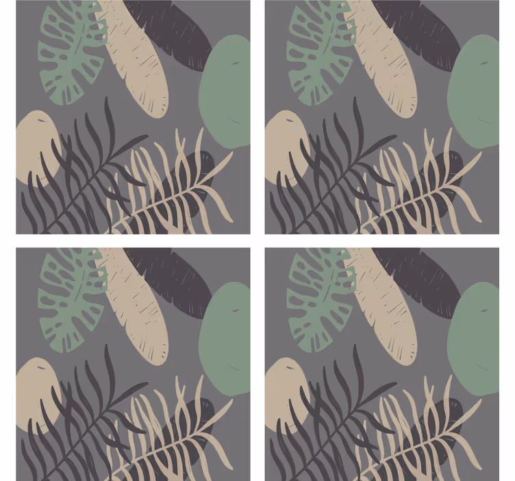 Coasters with leafy textured pattern - TenStickers
