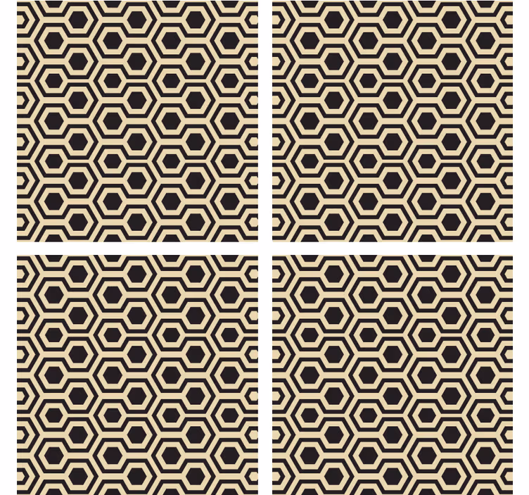 Honeycomb pattern design coasters - TenStickers