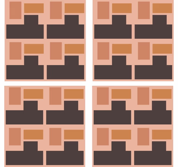 Coasters geometric block arrangement coasters - TenStickers
