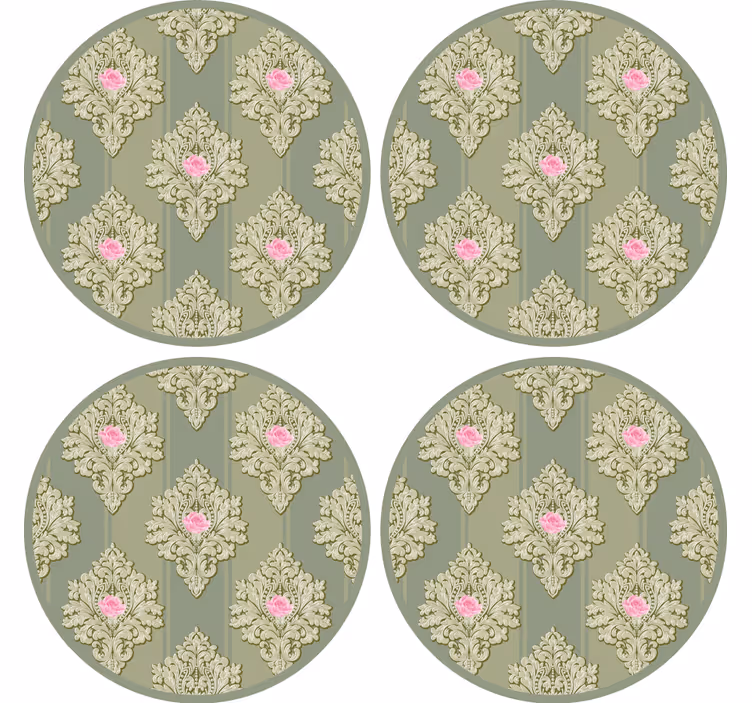 Vintage coasters with detailed botanical design - TenStickers