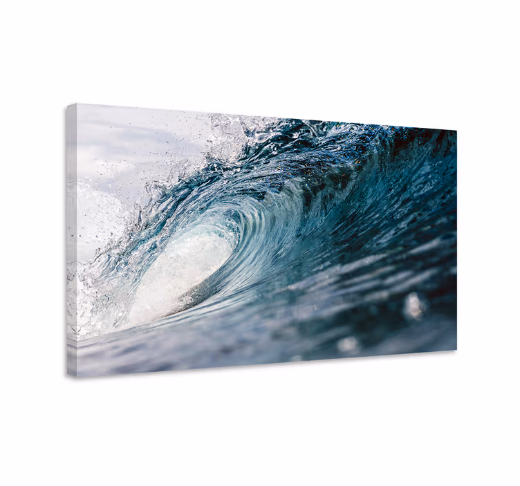 Blue canvas print ocean waves - TenStickers