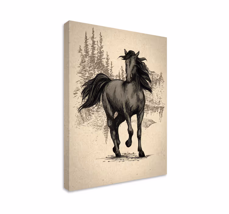 Horse wall art drawn with elegance - TenStickers