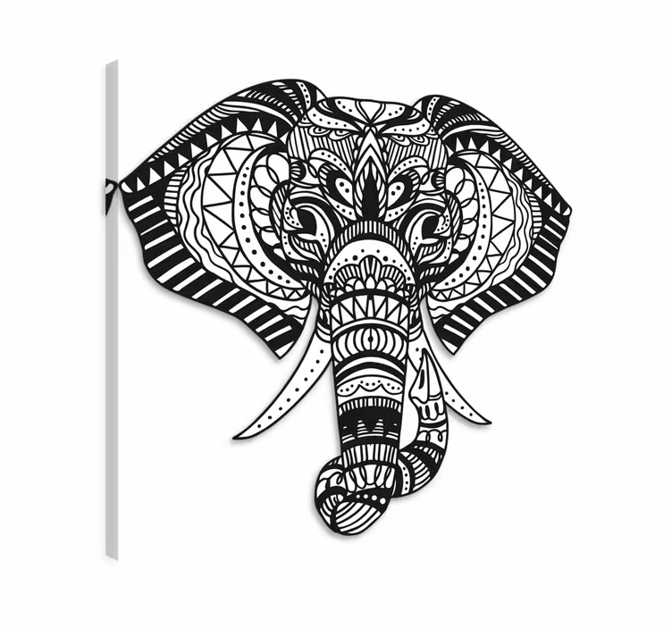 Elephant wallart ethnic elephant - TenStickers