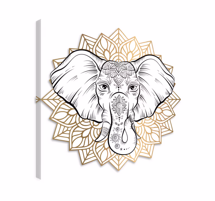 Elephant wallart mandala elephant art print - TenStickers