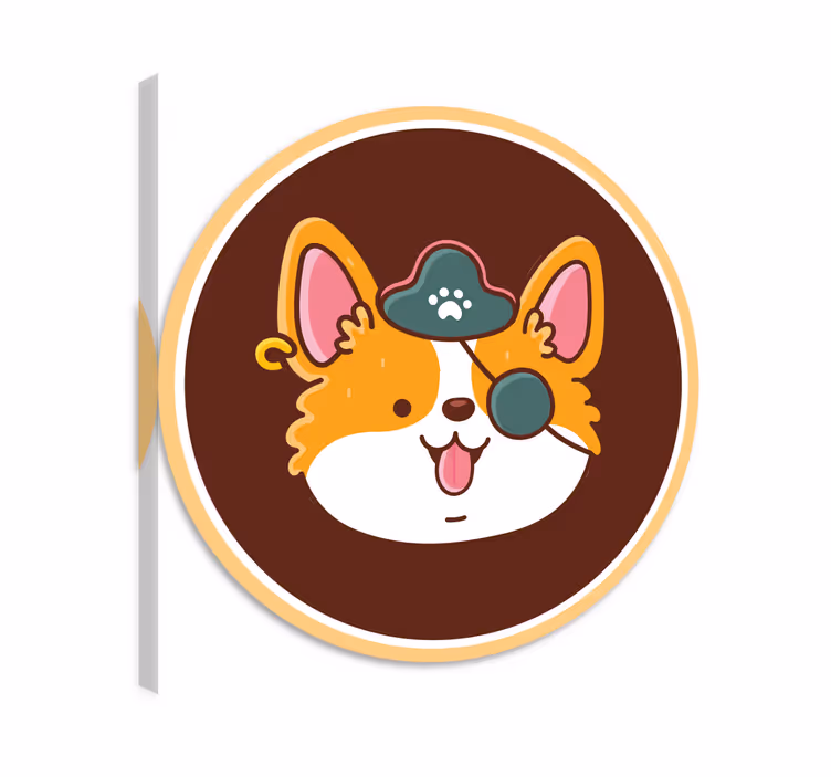 Cat wall art of a dog with an eye patch - TenStickers