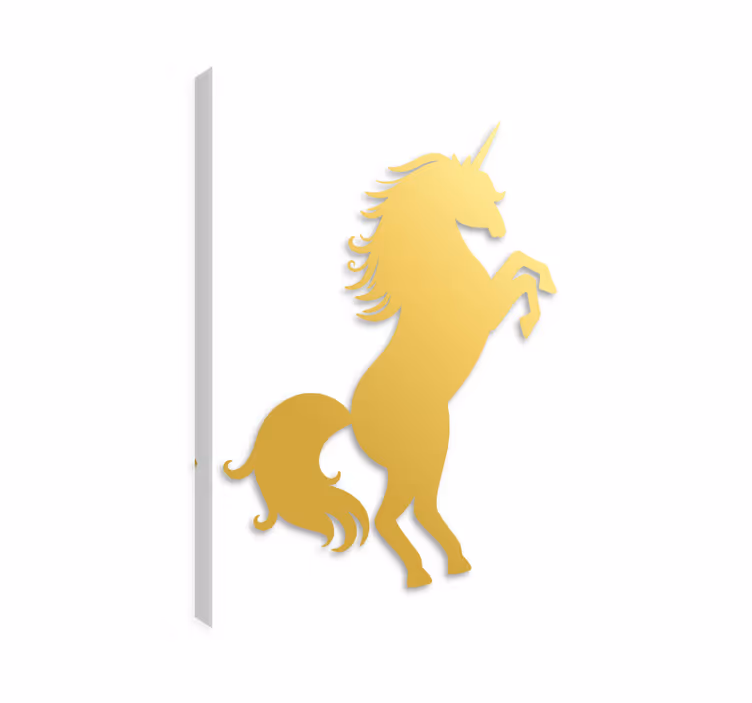 Unicorn pictures framed golden unicorn art - TenStickers
