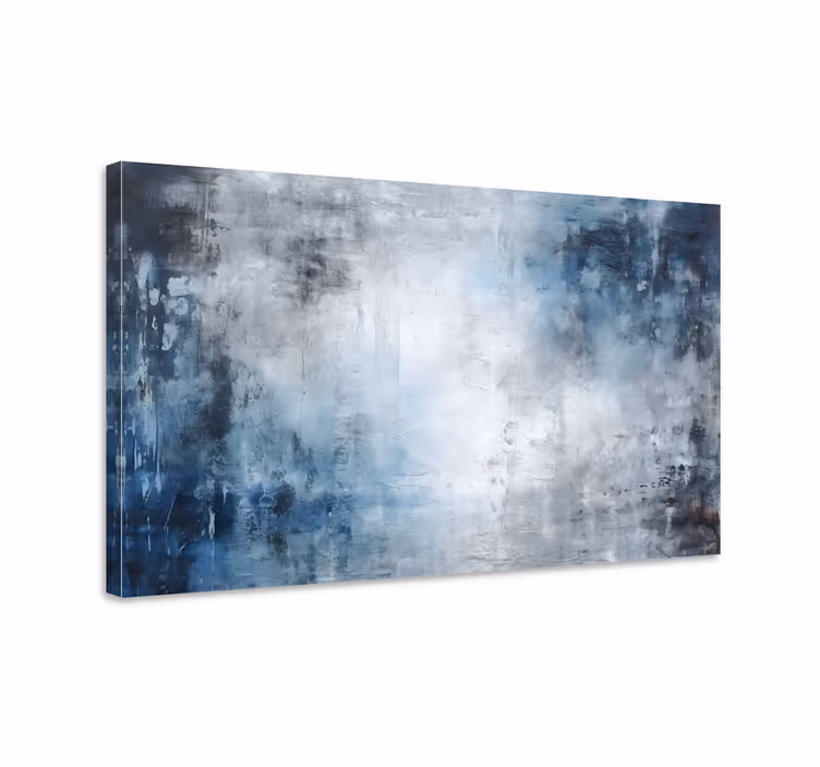 Blue canvas print abstract painting - TenStickers