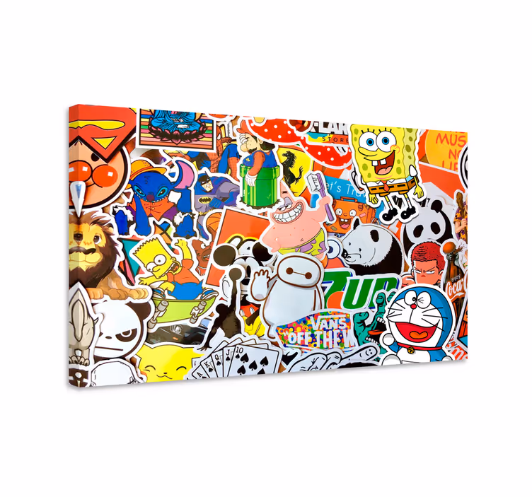 Cartoon Characters nursery canvas - TenStickers