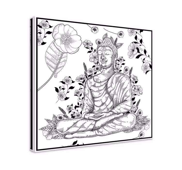 Buddha Floral Harmony buddha wall art - TenStickers
