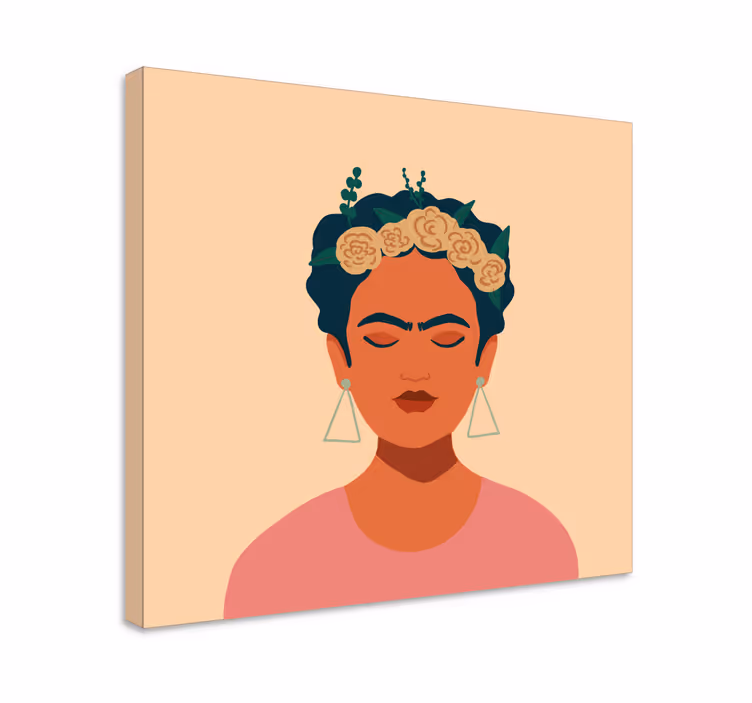 People canvas frida kahlo inspired portrait - TenStickers