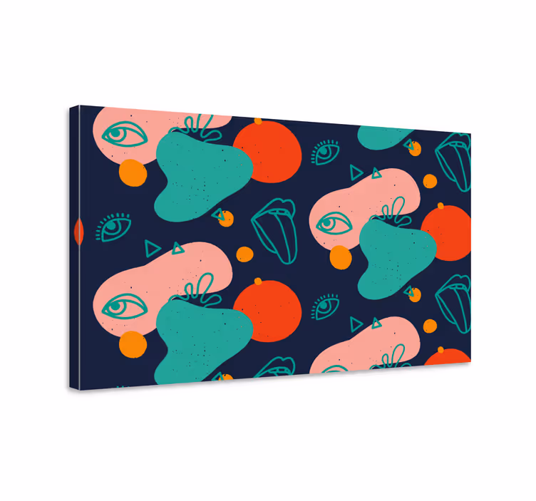 Memphis Lips and Eyes canvas art prints - TenStickers