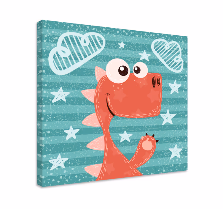 Dinosaur canvas wall art cute cartoon dinosaur - TenStickers