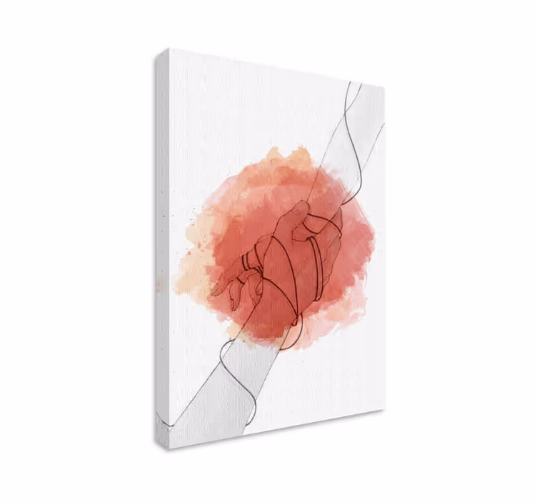 Rustic canvas wall art intertwined hands design - TenStickers
