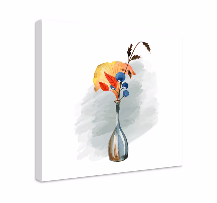 Vase with autumn leaves Flowers  canvas - TenStickers