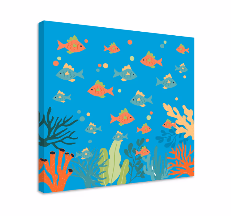 Nautical canvas art colorful undersea journey - TenStickers