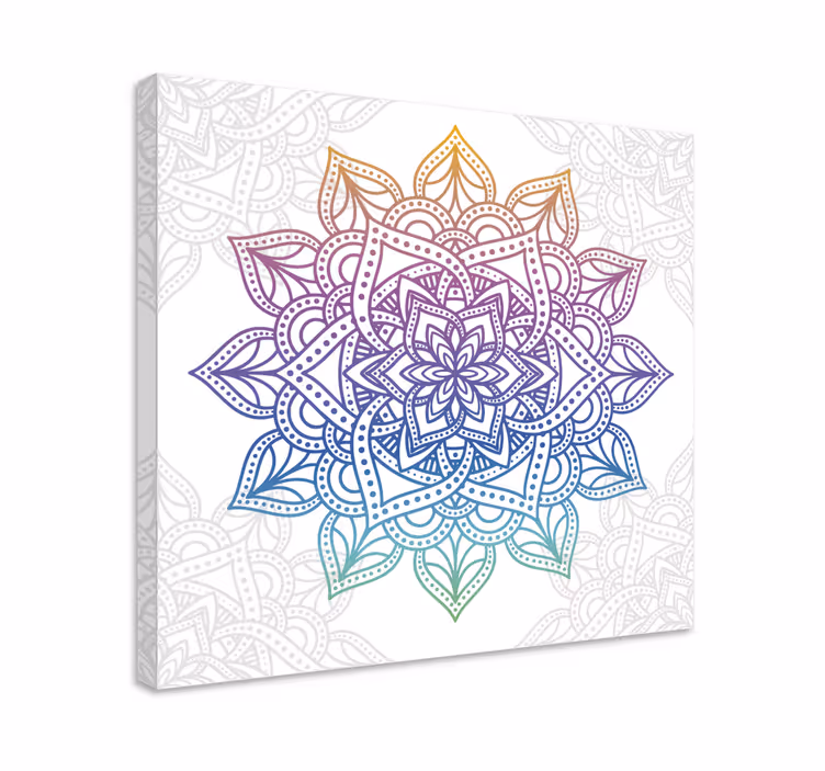Zen canvas art intricate botanical mandala - TenStickers