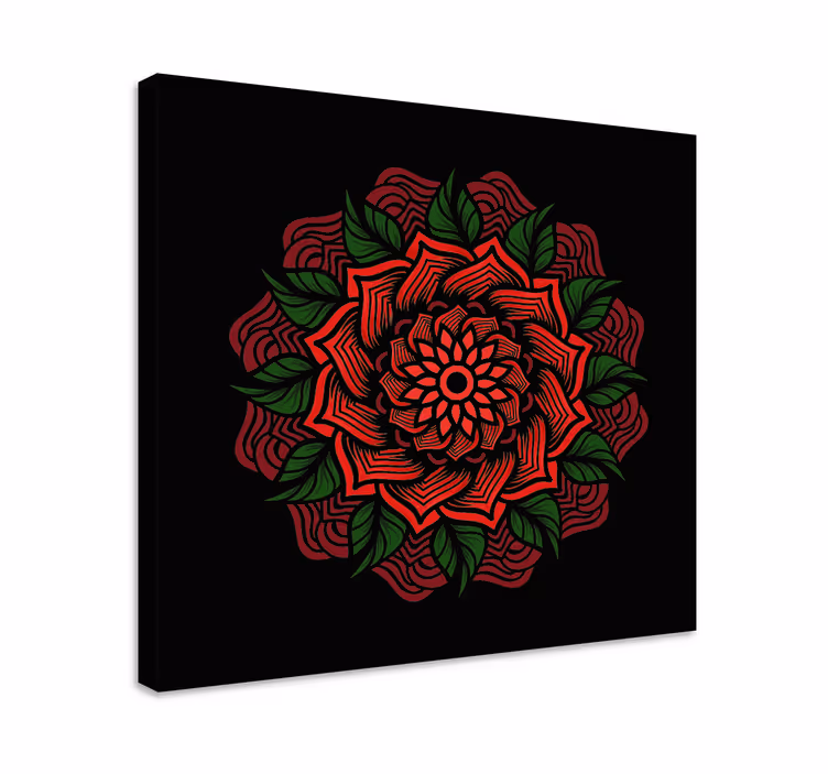 Flowers canvas floral mandala artwork - TenStickers