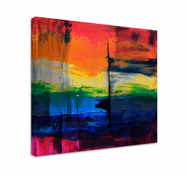 Abstract wall art 1 in bright color stripes - TenStickers