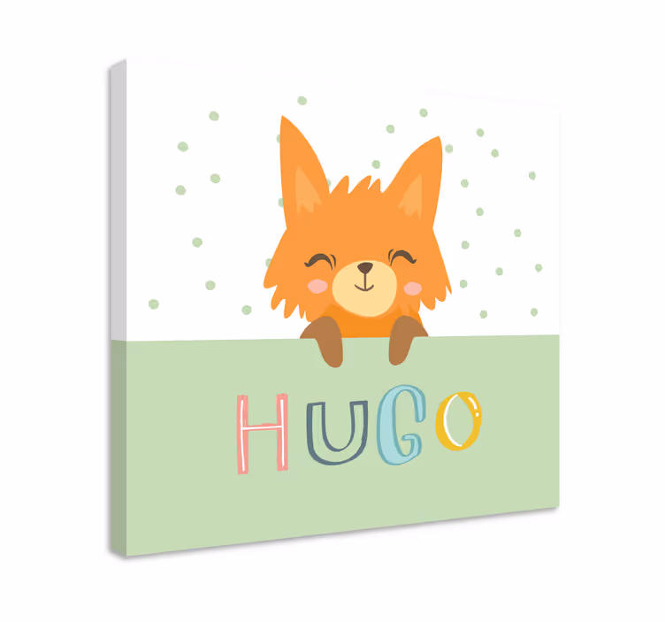Smiling Fox Character animal canvas wall art - TenStickers
