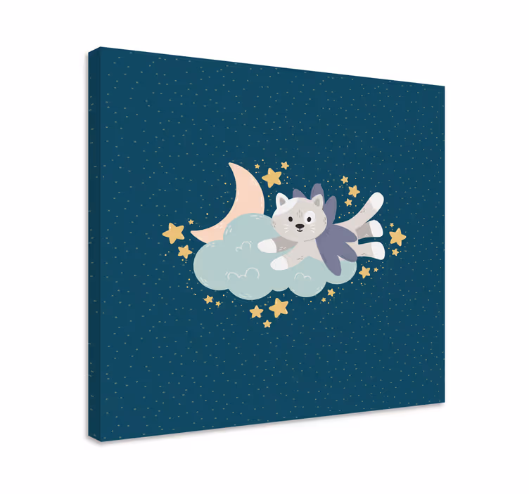Cat wall art flying cat dream - TenStickers