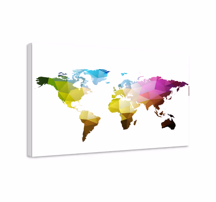 World map wall art geometric global map print - TenStickers