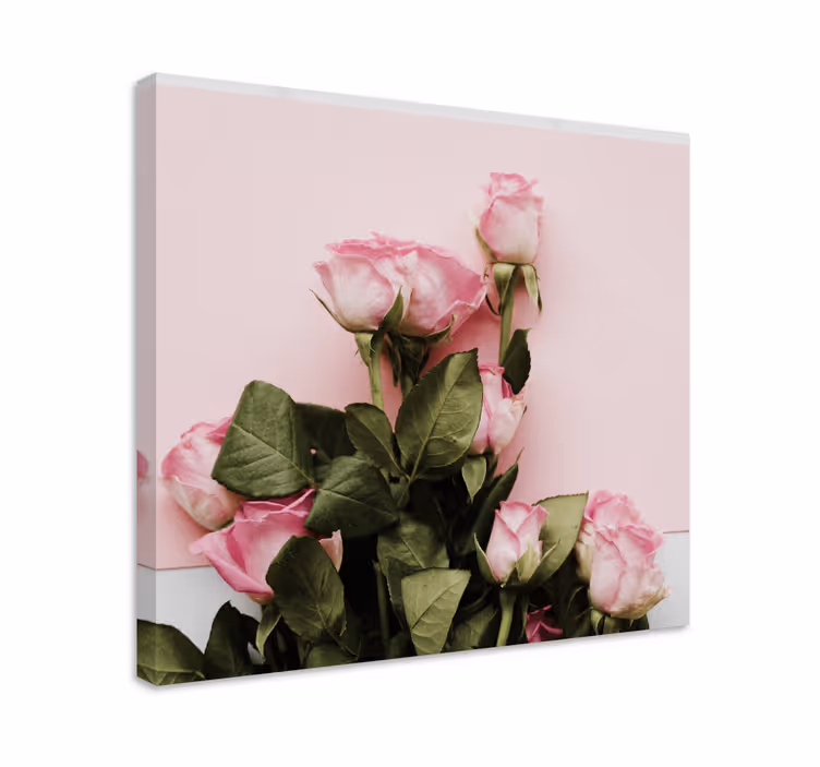 pink roses elegant design flower canvas - TenStickers